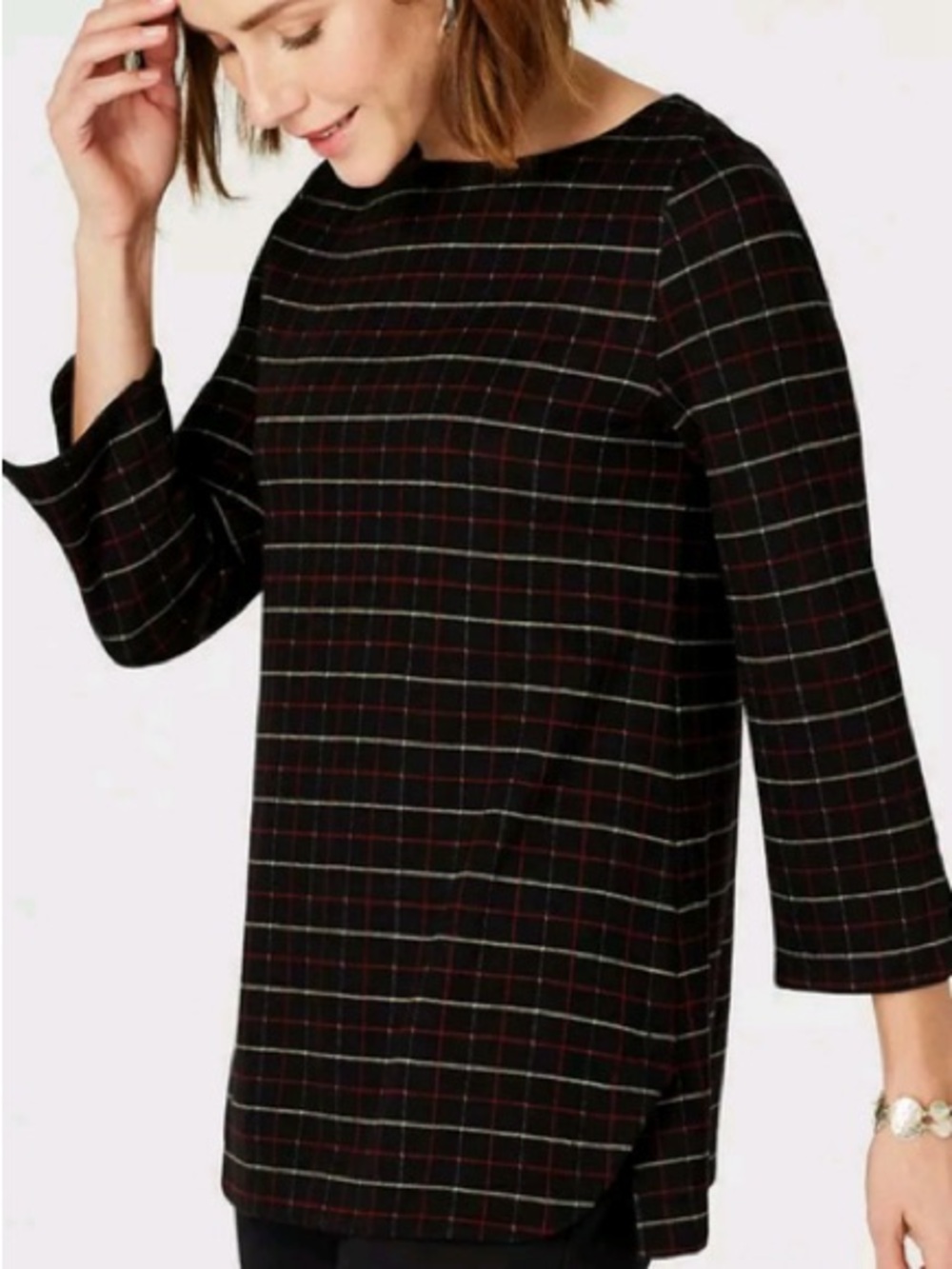 J. Jill Ponte Window Pane Tunic Top in Medium